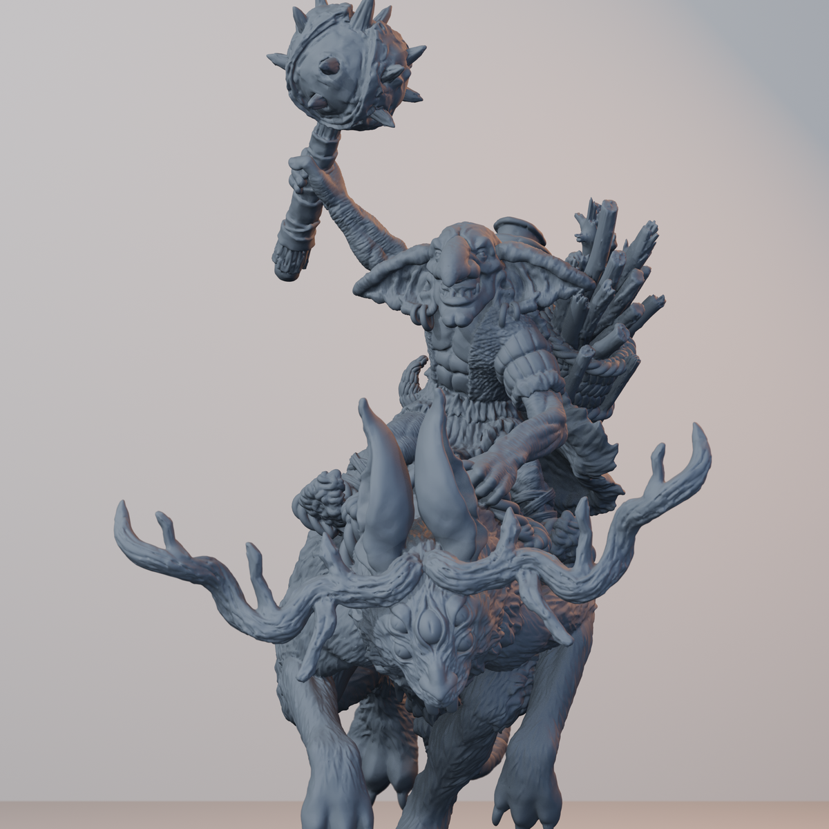 Goblin Riders Fantasy Miniatures - Goblin Rider Pose 01 - detail upper view