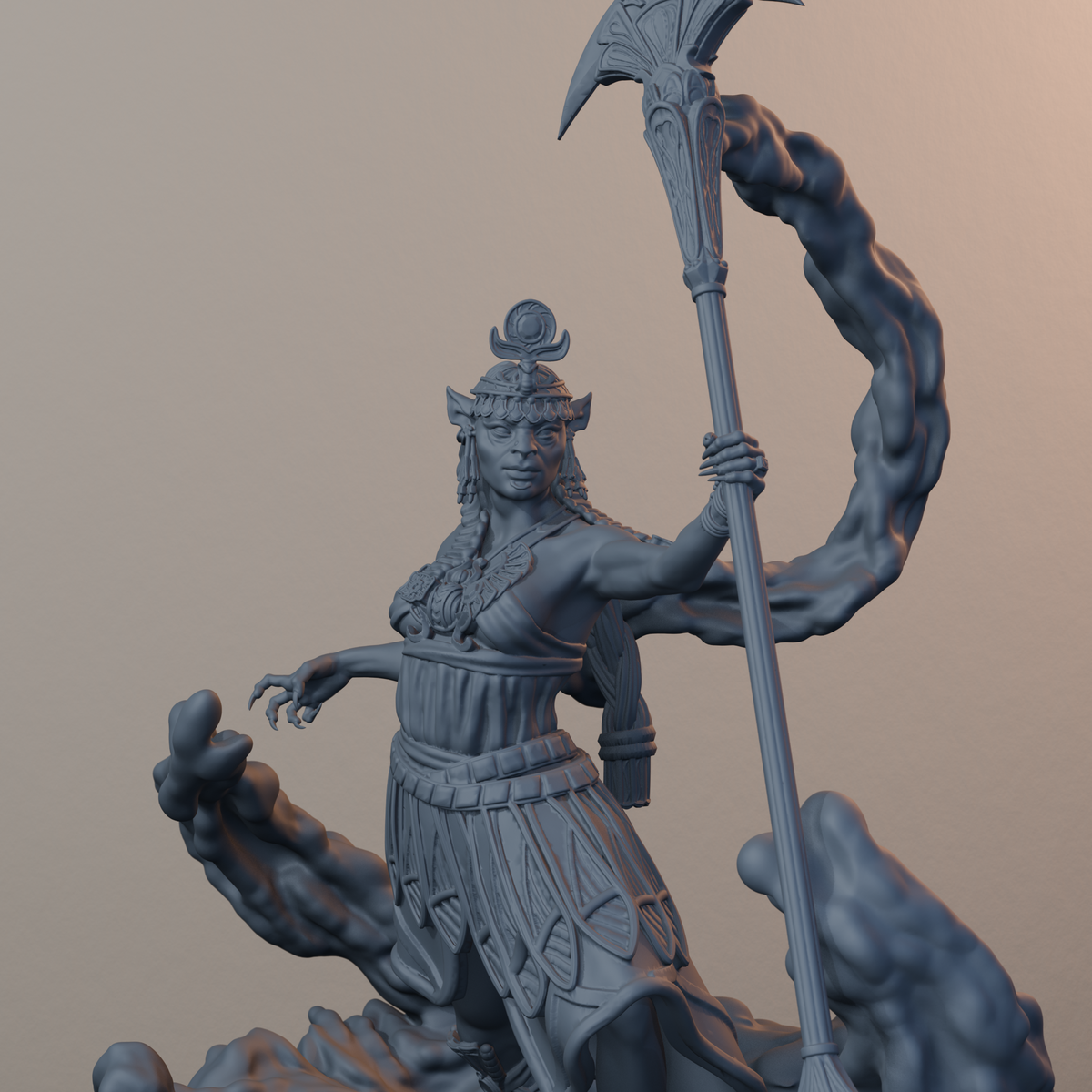 Daughters Of Sekhmet Egyptian Fantasy Miniatures - Daughters of Sekhmet Pose 03 - detail upper view