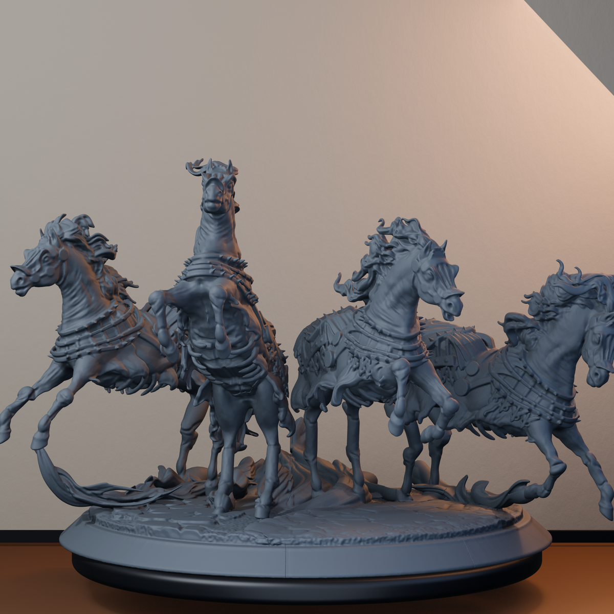 Baron's Horses Fantasy Miniatures - Baron's Horses 01-04 - detail upper view