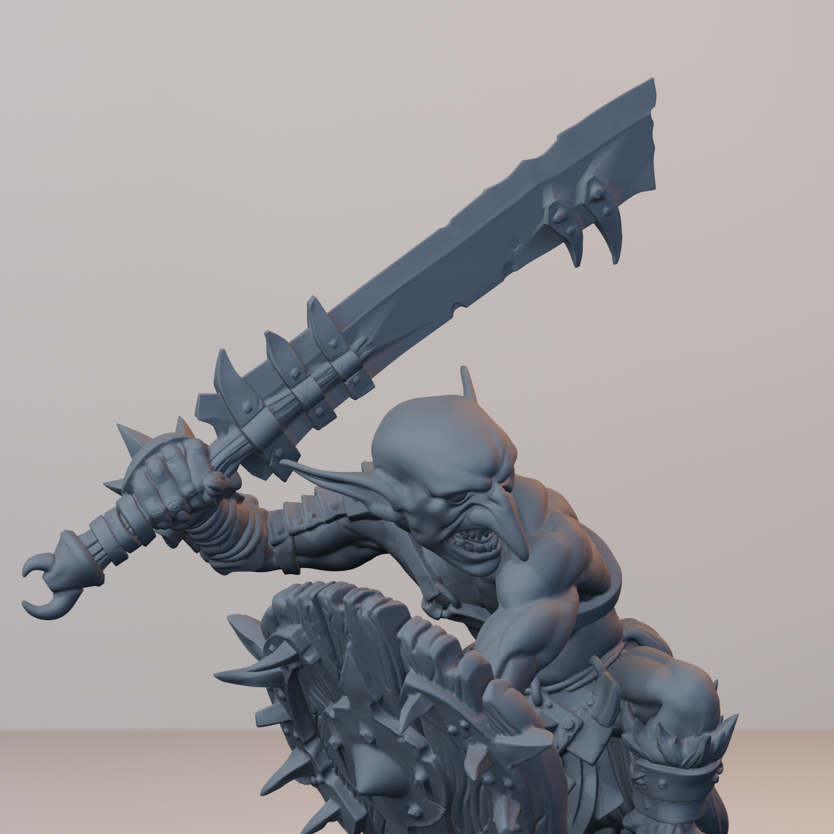 Pokeys Orc Miniatures - Pokeys Pose 02 - detail upper view