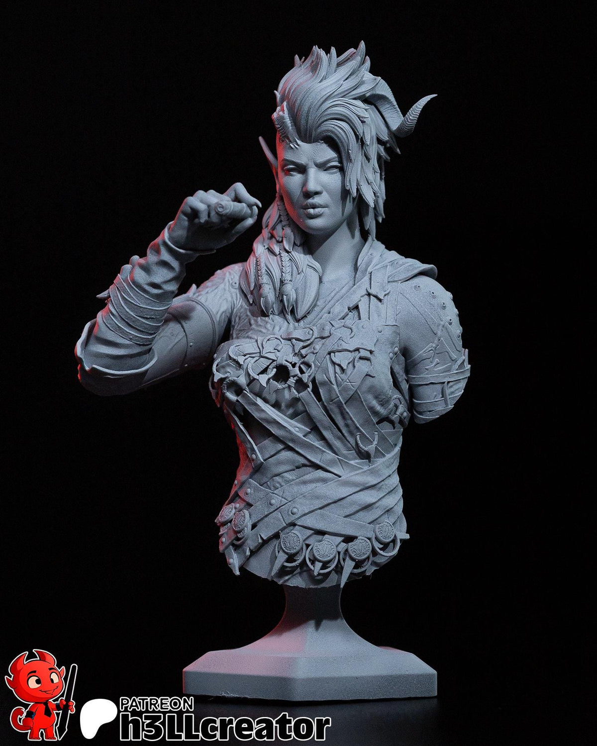 Karlach Bust - Baldur's Gate 3 - resin tabletop miniature front view