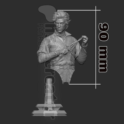 Astarion Bust - Baldur's Gate 3 - paintable tabletop miniature product view