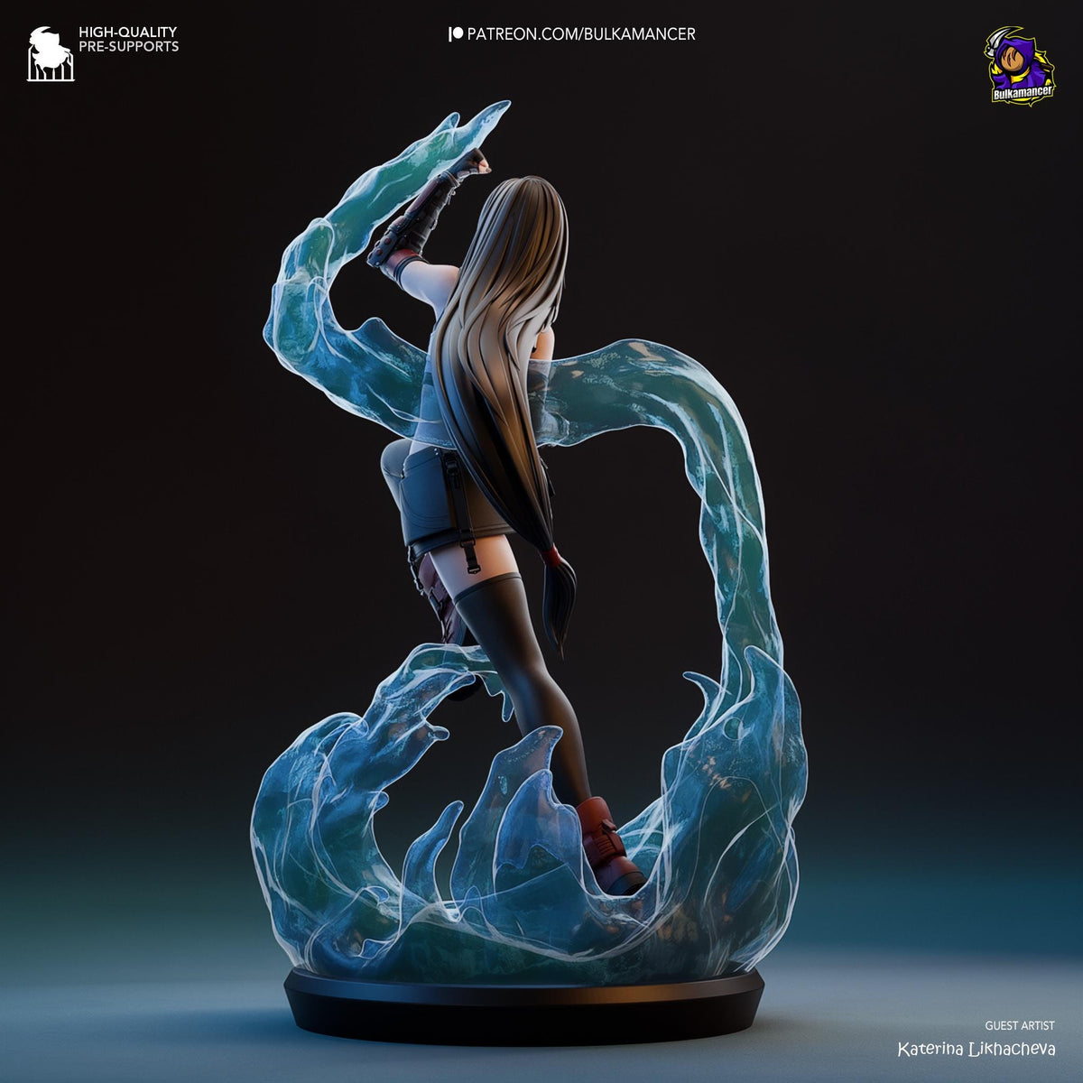 Tifa Lockhart Figure - Final Fantasy VII - 3D printed miniature detail view