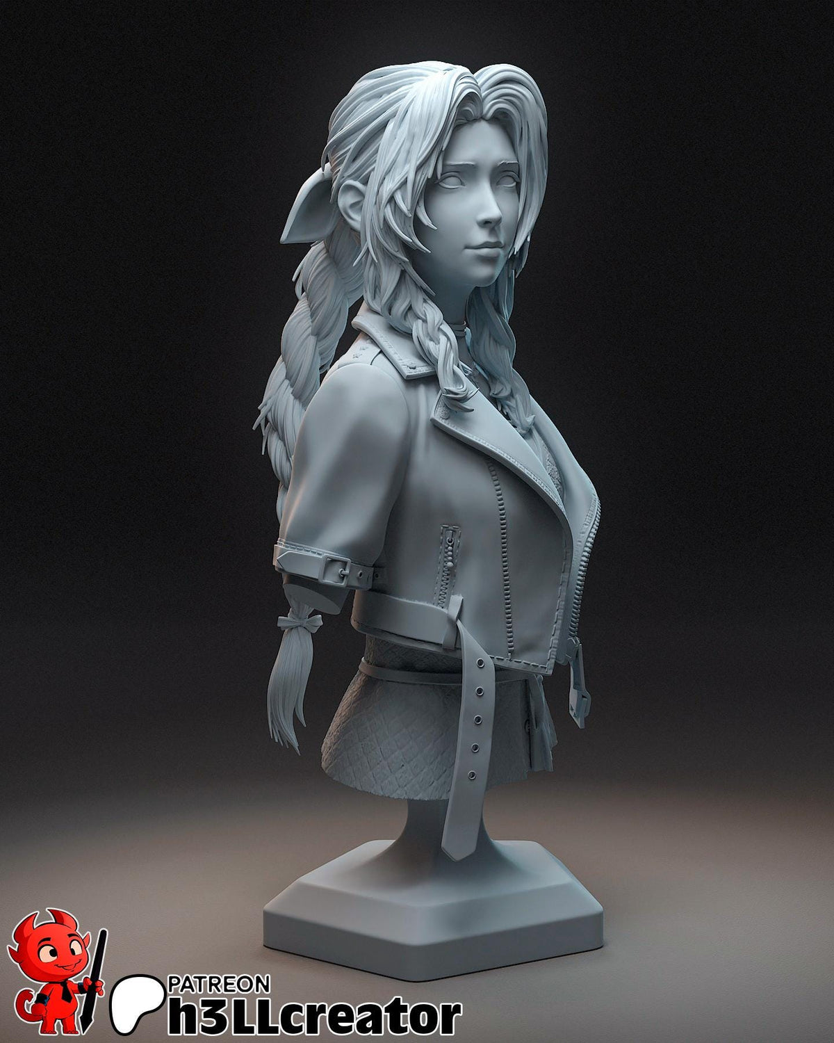 Aerith Bust - Final Fantasy VII - resin tabletop miniature front view