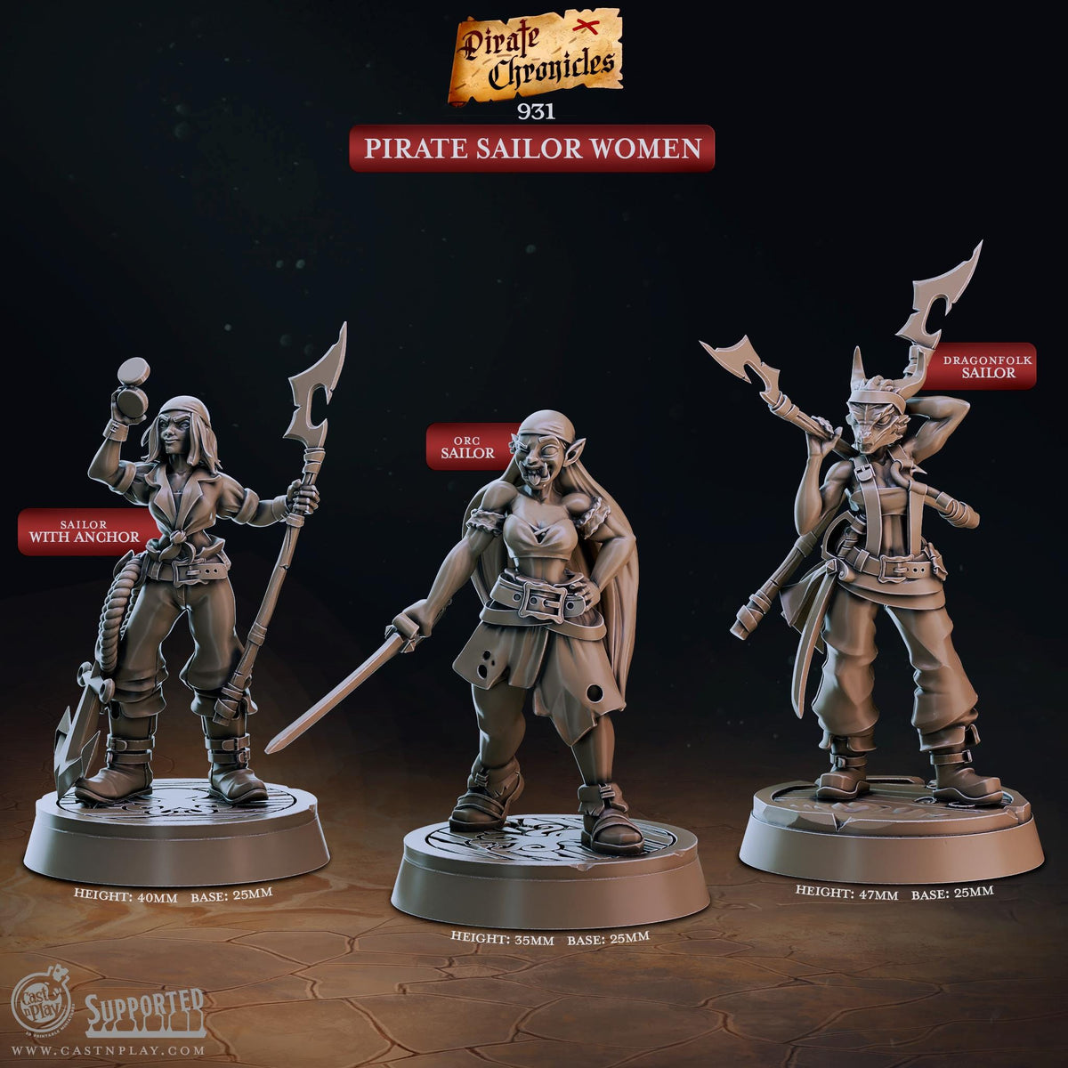 Orc Fighter Miniature - resin tabletop miniature front view