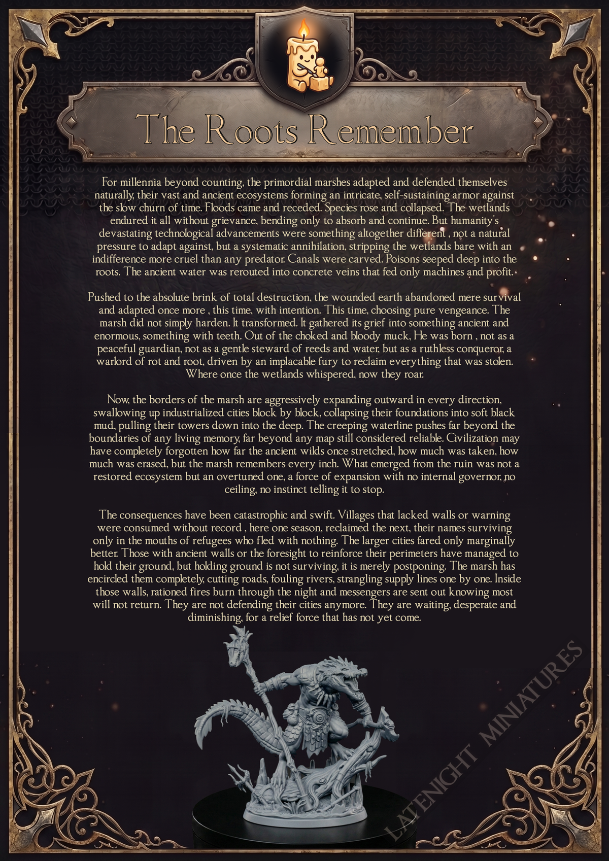 Croc Shaman backstory artwork by Late Night Miniatures