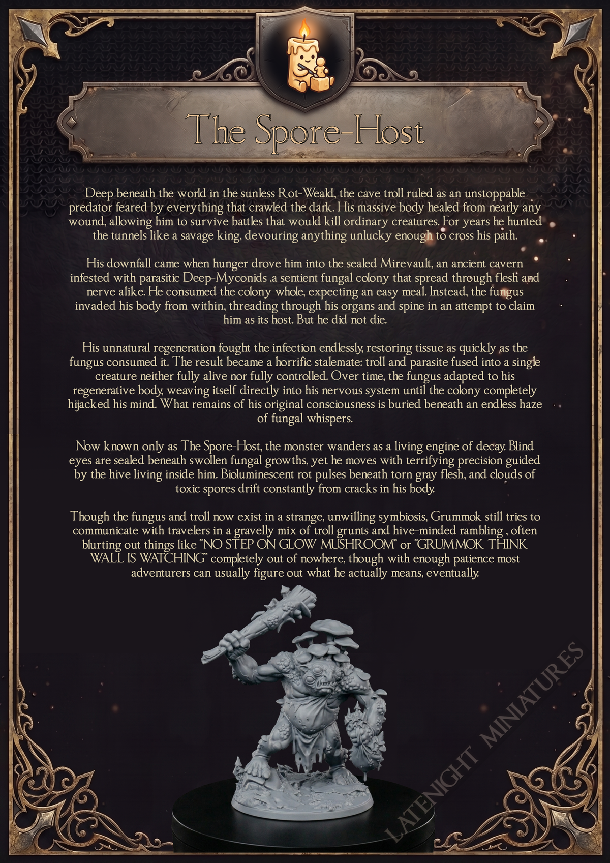 Fungal Troll backstory artwork by Late Night Miniatures