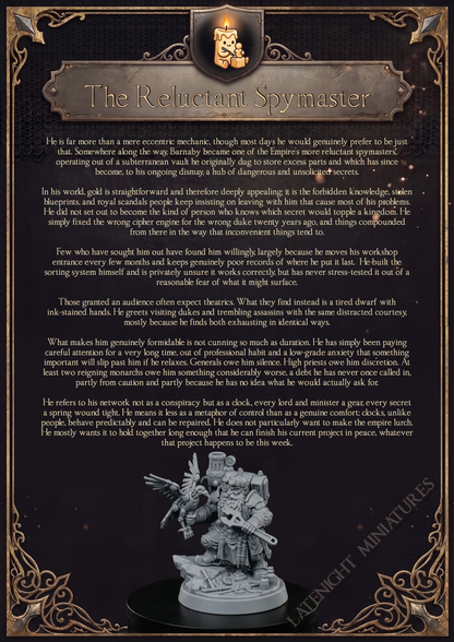 Dwarf Engineer backstory artwork by Late Night Miniatures