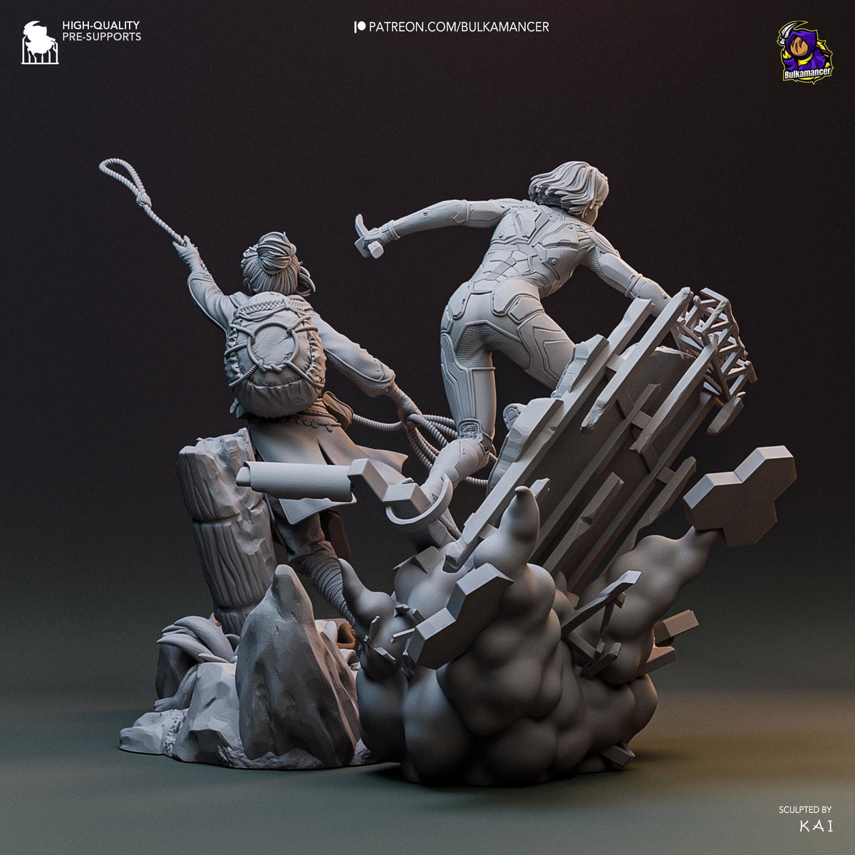 Mio and Zoe Split Fiction Diorama Figure - resin miniature view 5
