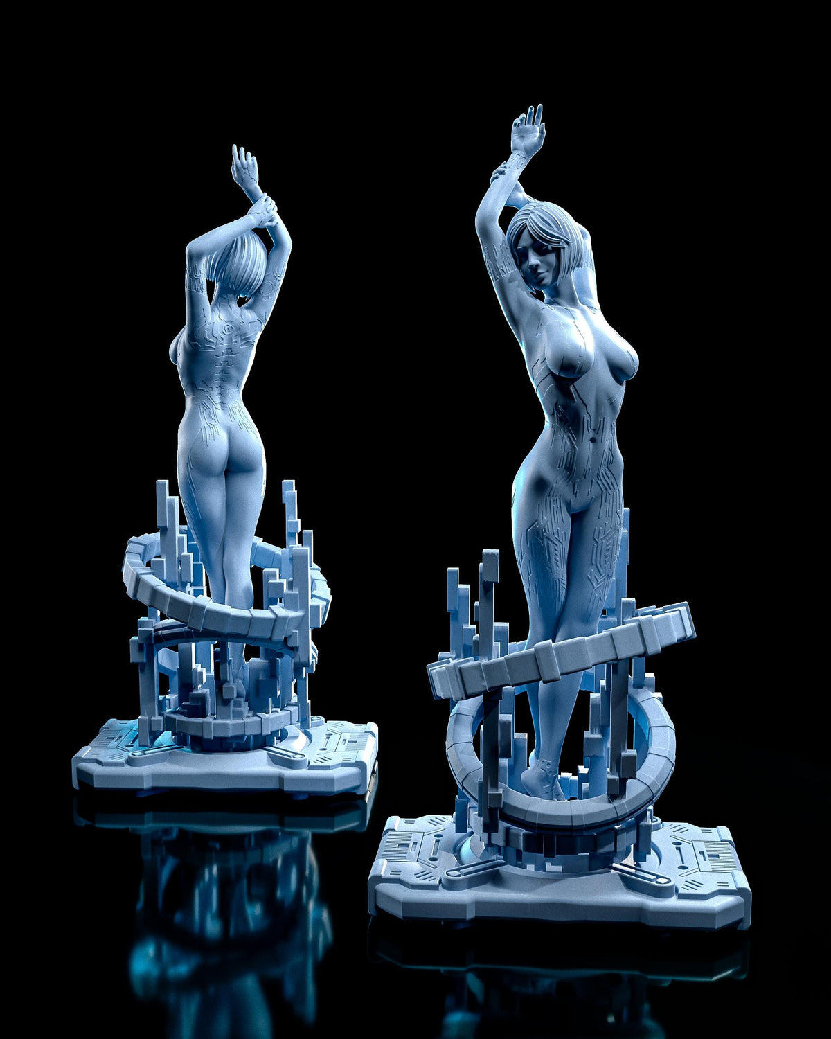 Cortana Figure - resin tabletop miniature alternate angle