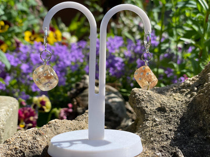 Clear D6 Dice Earrings - resin miniature view 6