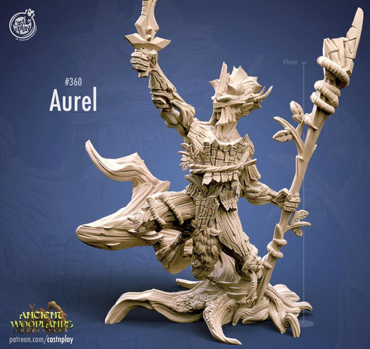 Wood Elf Druid Miniature - resin tabletop miniature alternate angle