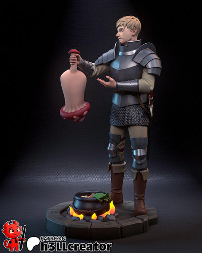 Laios Touden Figure - Delicious in Dungeon - 3D printed miniature detail view