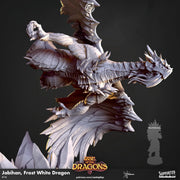 White Frost Dragon Large Miniature - resin tabletop miniature front view