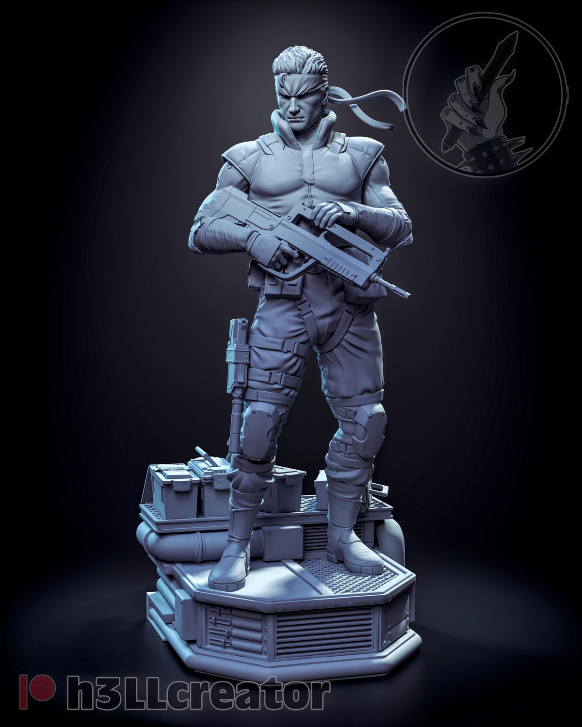 Solid Snake Metal Gear Solid Figure - paintable tabletop miniature product view