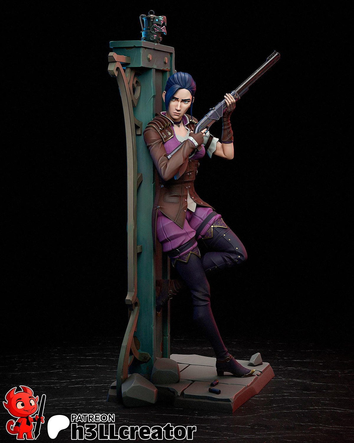 Caitlyn Figure - Arcane - 3D printed miniature detail view