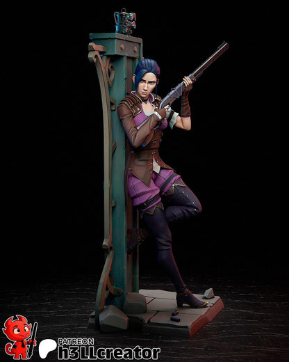 Caitlyn Figure - Arcane - 3D printed miniature detail view