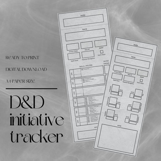 Fillable Initiative Tracker Cards - digital download preview
