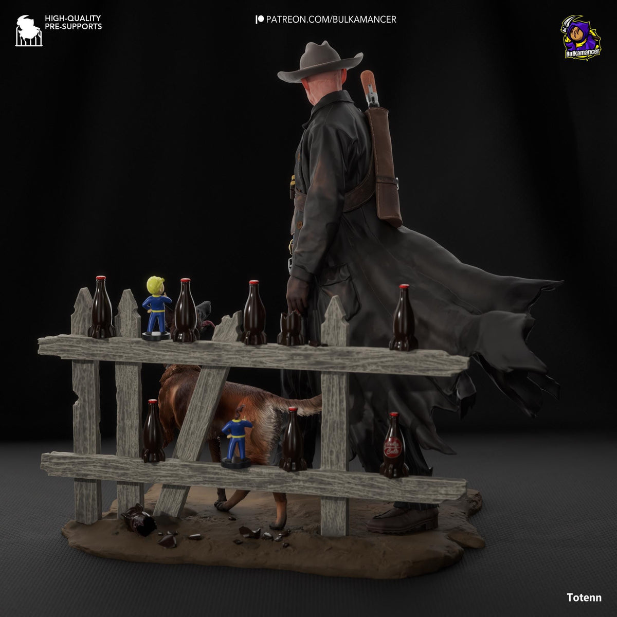 Fallout Ghoul Figure - 3D printed miniature detail view