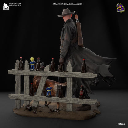 Fallout Ghoul Figure - 3D printed miniature detail view