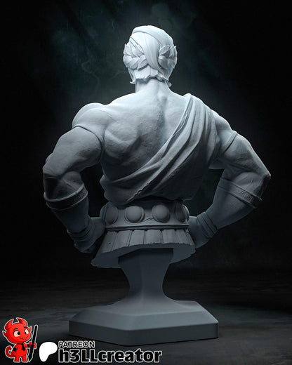 Theseus Bust - Hades - 3D printed miniature detail view