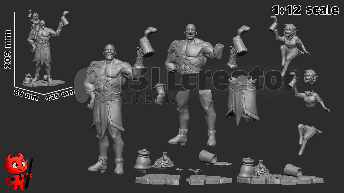 Grog and Pike The Legend of Vox Machina Figure - resin miniature view 8
