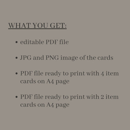 Fillable Item Cards - printable tabletop RPG resource preview