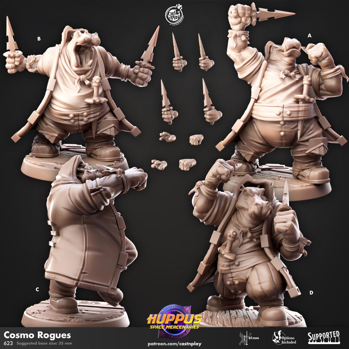 Giff Rogue Miniature - resin tabletop miniature front view