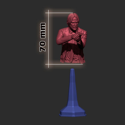 John Wick Movie Character Bust - resin tabletop miniature alternate angle