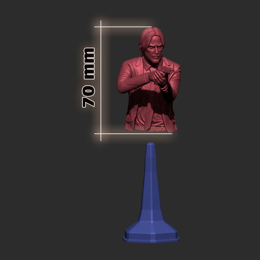 John Wick Movie Character Bust - resin tabletop miniature alternate angle