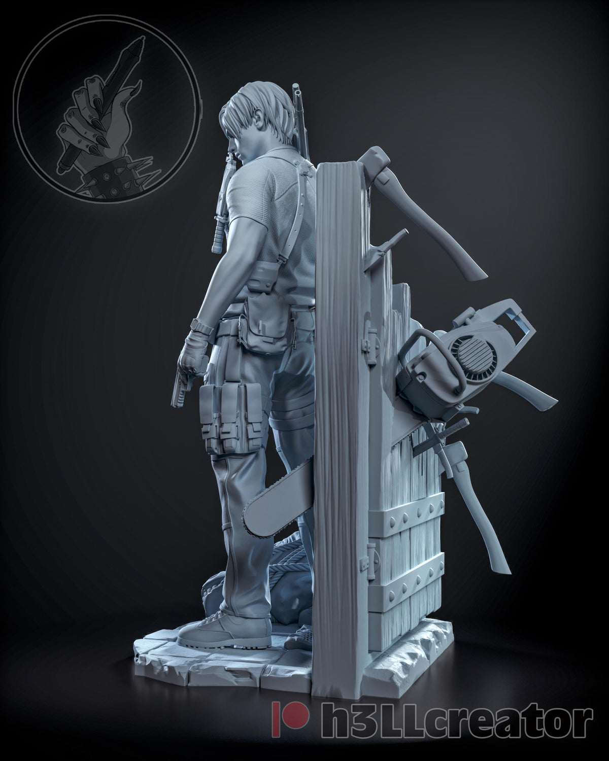Leon Kennedy Residual Evil 4 Remake Figure - paintable tabletop miniature product view