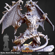 Blue Thunder Dragon Large Miniature - resin tabletop miniature front view