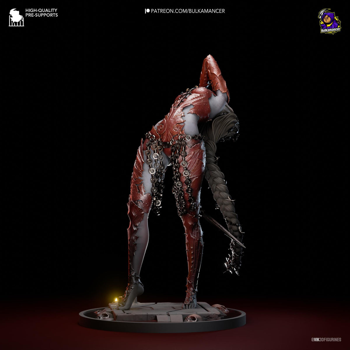 Orin the Red Figure - Baldur's Gate 3 - 3D printed miniature detail view