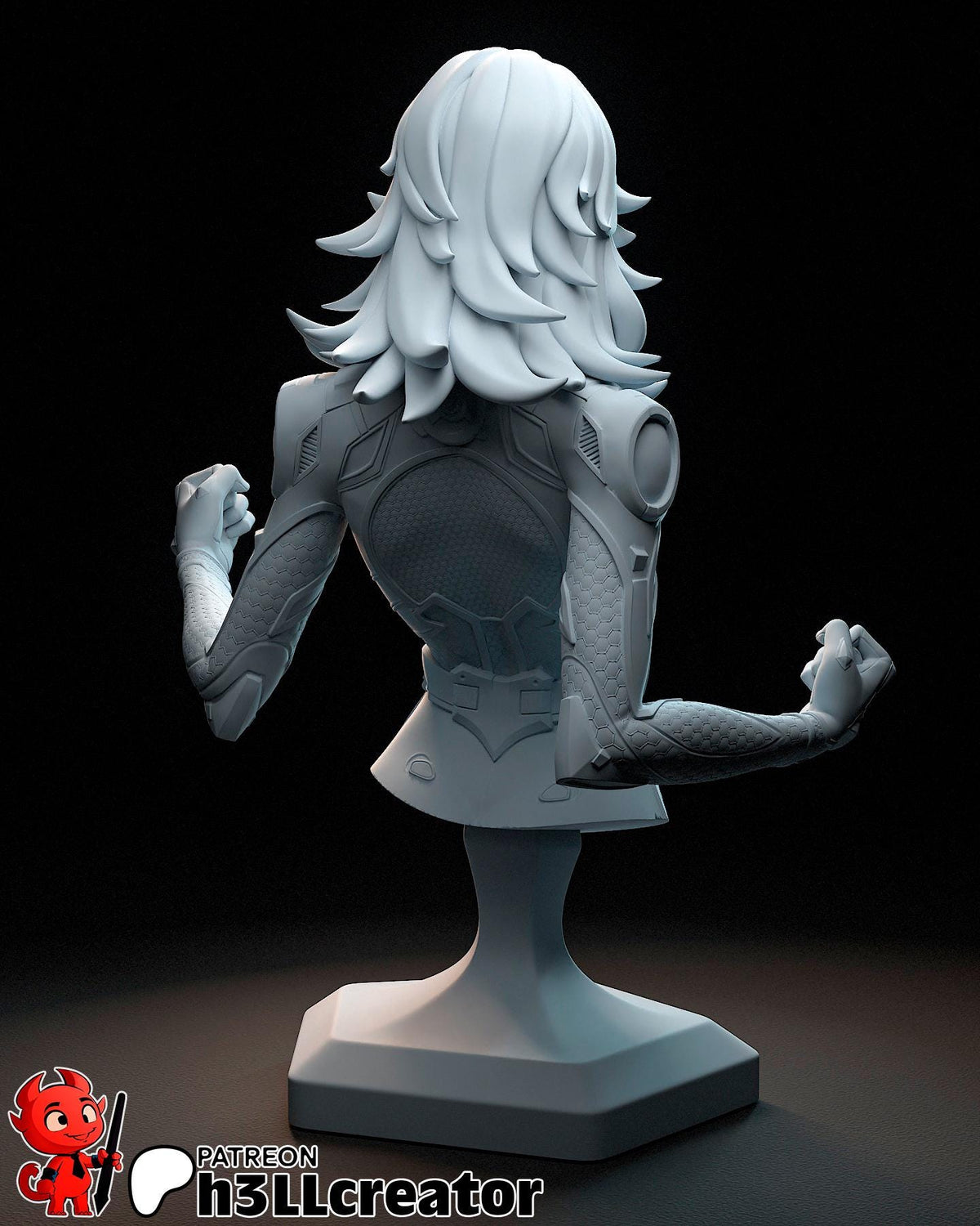Invisible Woman Bust - Marvel Rivals - 3D printed miniature detail view