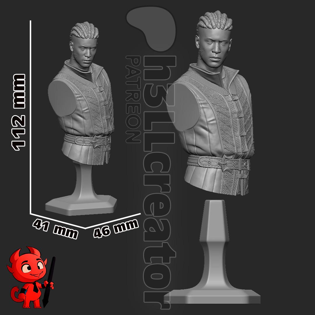 Wyll Bust - Baldur's Gate 3 - paintable tabletop miniature product view