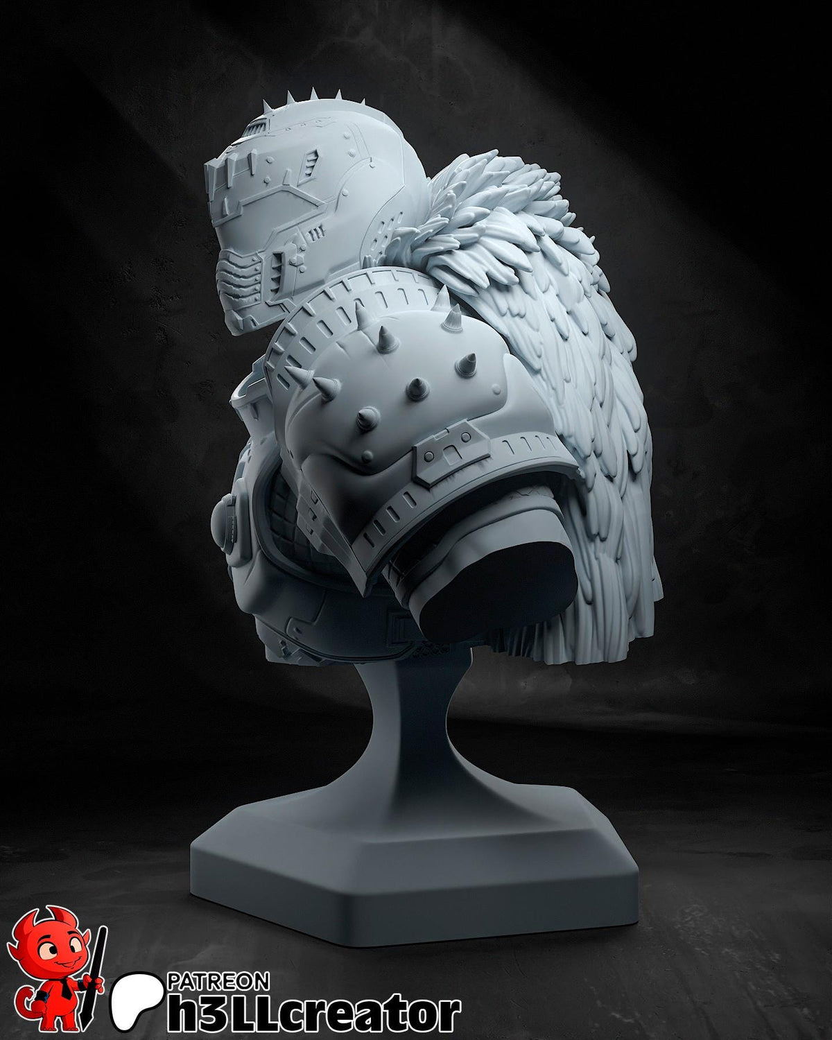 Doomguy Bust - resin tabletop miniature alternate angle