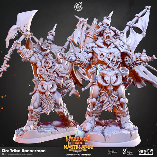 Orc Barbarian Miniature - resin tabletop miniature front view