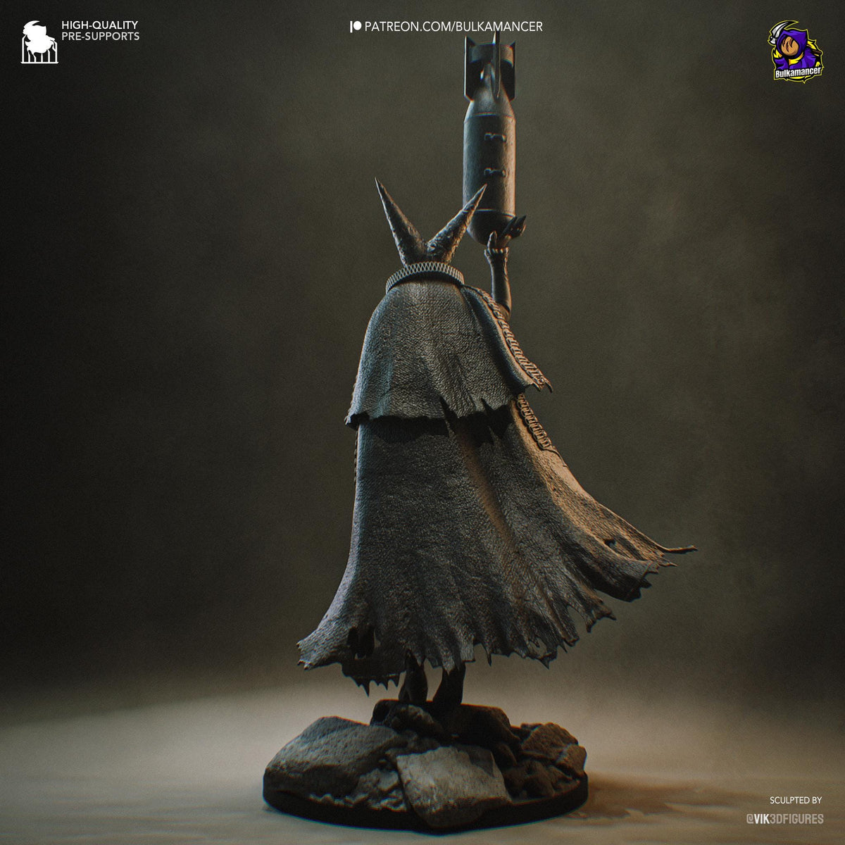 Artillery Witch Trench Crusade Figure - resin tabletop miniature alternate angle