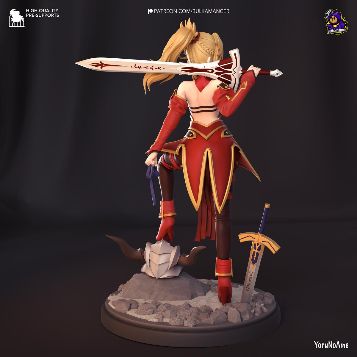 Mordred Fate Figure - 3D printed miniature detail view