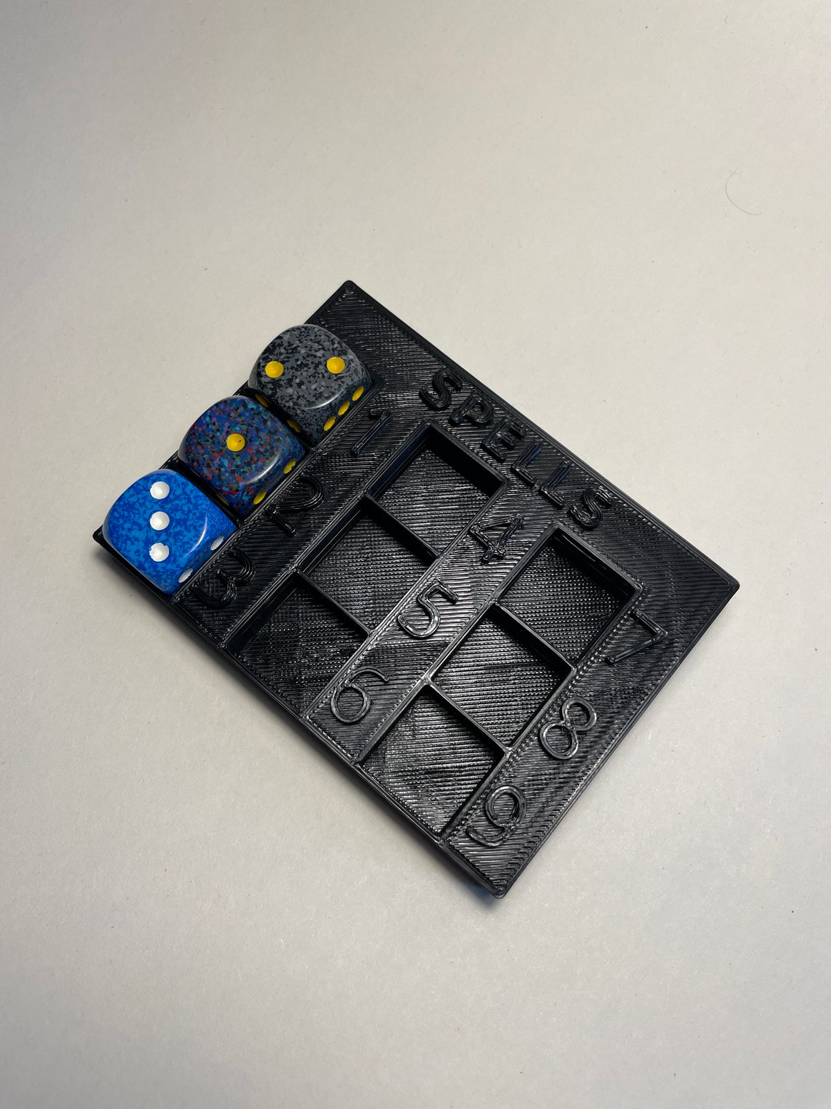 Spell Slot Tracker - 3D printed miniature detail view