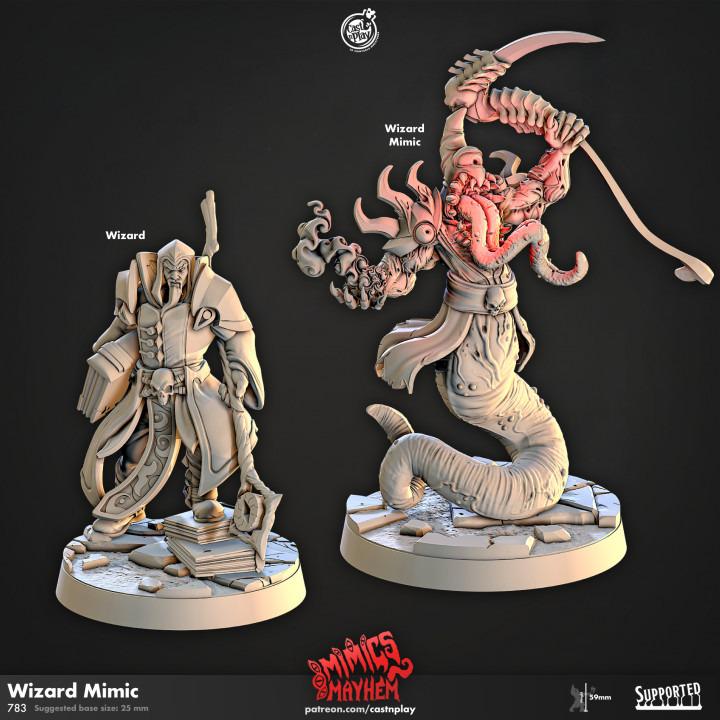 Wizard Mimic Miniature - resin tabletop miniature front view