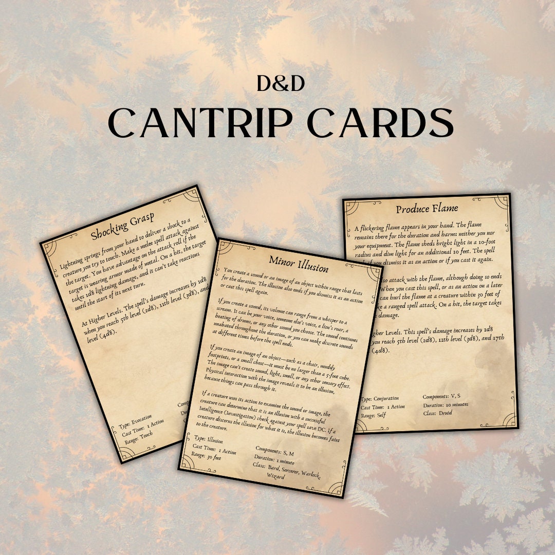 Cantrip Cards - digital download preview