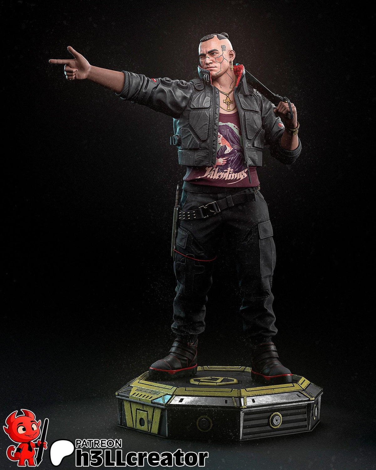 Jackie Welles Figure - Cyberpunk 2077 - paintable tabletop miniature product view