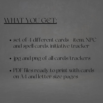 Fillable Cards Set - printable tabletop RPG resource preview