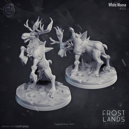 Moose Companion - Druid Wild Shape Miniature - resin tabletop miniature front view