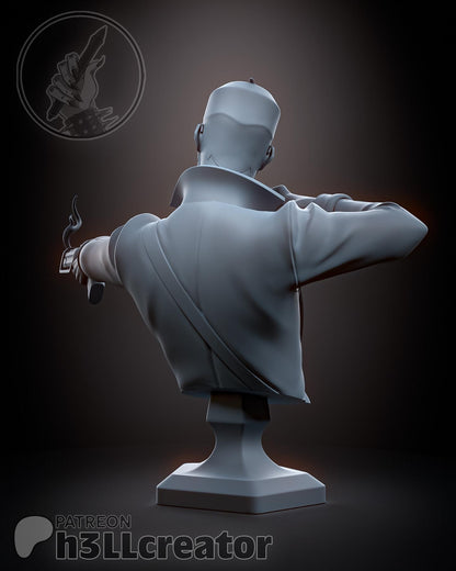 Percival de Rolo The Legend of Vox Machina Bust - 3D printed miniature detail view