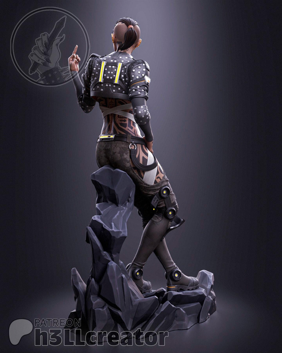 Jack Figure - Mass Effect - 3D printed miniature detail view