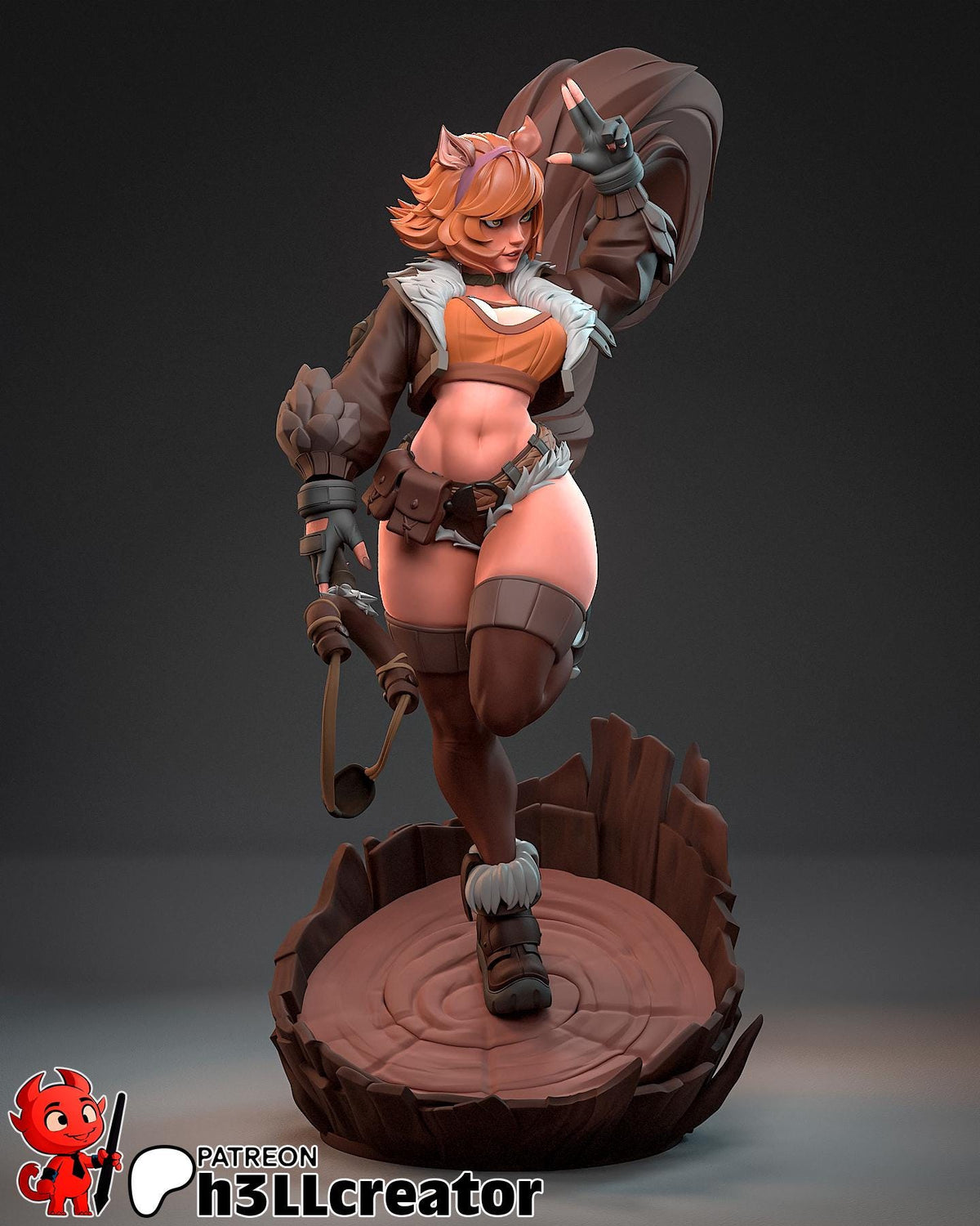 Squirrel Girl Figure - Marvel Rivals - resin tabletop miniature alternate angle