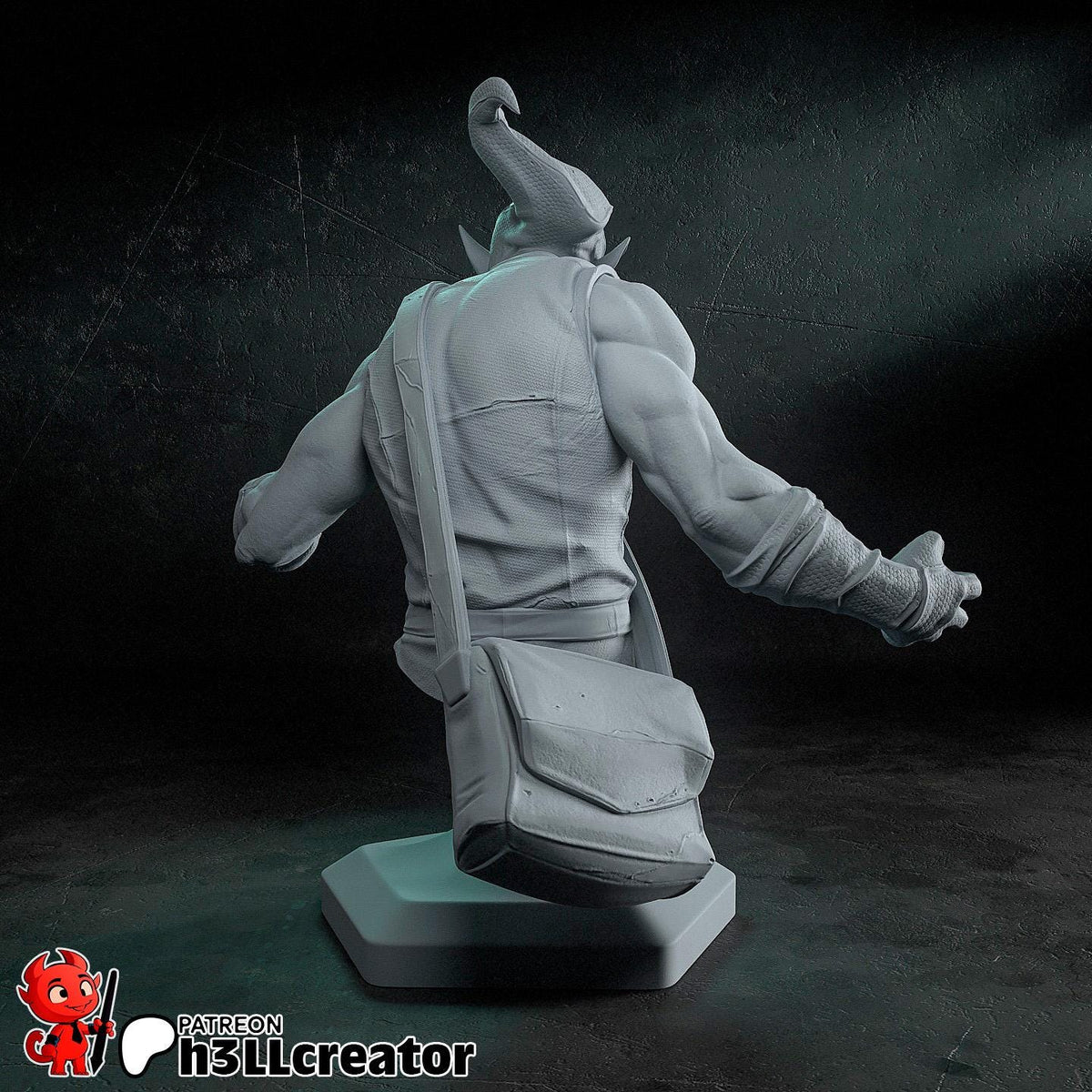 Green Goblin Bust - Spider-Man - 3D printed miniature detail view
