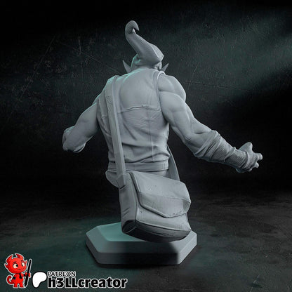 Green Goblin Bust - Spider-Man - 3D printed miniature detail view